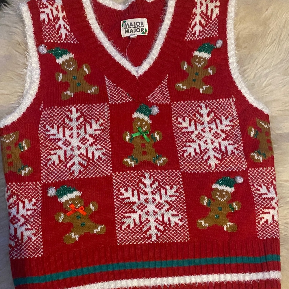 Red Christmas Sweater Vest